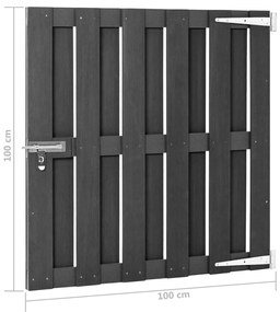 vidaXL Πόρτα Φράχτη Γκρι 100 x 100 εκ. από WPC