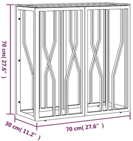 Τραπέζι Κονσόλα 70x30x70 εκ. από Ανοξείδωτο Ατσάλι και Γυαλί - Ασήμι