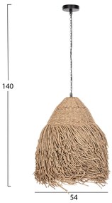 Φωτιστικό Οροφής C4348 Seagrass σε Φυσικό χρώμα Φ54x56-140Υεκ. 54x54x140 εκ.