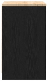 vidaXL ντουλάπι αποθήκευσης γκαράζ μαύρο 60x51x85 εκ μασίφ ξύλο πεύκο