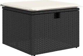 vidaXL Σετ Καναπέ Κήπου 7 pcs Μαύρο συνθετικό ρατάν