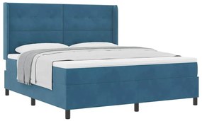 vidaXL Κρεβάτι με ελατήρια με κεφαλάρι Μπλε 180 x 200 cm Βελούδο