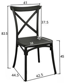 Καρέκλα Crossie pakoworld pp σε λευκή απόχρωση 38x46.5x82εκ