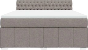 vidaXL Κρεβάτι Boxspring με Στρώμα Taupe 180x200 εκ. Υφασμάτινο