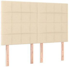 vidaXL Κρεβάτι Boxspring με Στρώμα Κρεμ 140x190 εκ. Υφασμάτινο