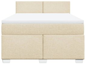 ΚΡΕΒΑΤΙ BOXSPRING ΜΕ ΣΤΡΩΜΑ ΚΡΕΜ 160X200 ΕΚ. ΥΦΑΣΜΑΤΙΝΟ 3288237