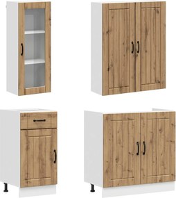 vidaXL Μονάδα κουζίνας LUCCA 8 pcs Artisan Δρυς Επεξεργασμένο Ξύλο