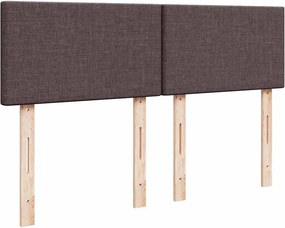 vidaXL Κρεβάτι Boxspring με Στρώμα Σκούρο Καφέ 140x190 εκ. Υφασμάτινο