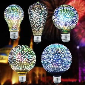 Διακοσμητικός λαμπτήρας led E27-ST64-3D ισχύος 7W 230V πολύχρωμο φως δέσμης 360°