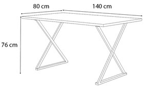 Τραπέζι Bette Megapap χρώμα φυσικό οξιάς - ανθρακί 140x80x76εκ.