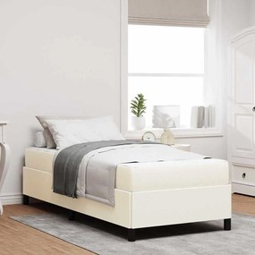 vidaXL Σκελετός Κρεβατιού με στρώμα Κρεμ 80 x 200 cm ύφασμα