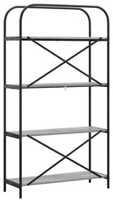 vidaXL Ράφι Βιβλίων Γκρι sonoma 80 x 30 x 146 εκ Επεξεργασμένο ξύλο