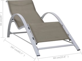 vidaXL Ξαπλώστρα Taupe από Textilene και Αλουμίνιο