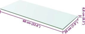 vidaXL Ράφια Πάνελ 2 τεμ. Διάφανα 60 x 20 εκ. Γυάλινα