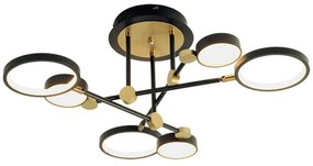 Φωτιστικό Οροφής - Πλαφονιέρα Persa 4251100 Led Black-Gold Viokef Μέταλλο