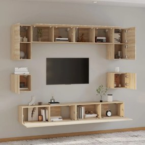 vidaXL Σετ Επίπλων Τηλεόρασης 8 Τεμαχίων Sonoma Δρυς Επεξ. Ξύλο