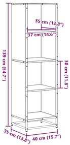 Βιβλιοθήκη Καπνιστή Δρυς 40x35x139 εκ. από Επεξεργασμένο Ξύλο - Καφέ