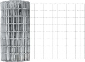 vidaXL Περίφραξη Euro με Στήλη 10 x 0,8 μ Γαλβανισμένος Χάλυβας Ασημί