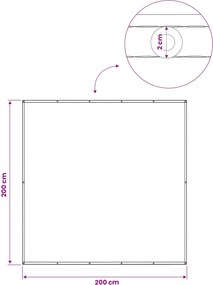 vidaXL Αδιάφανο σκίαστρο μπαλκονιού 200 x 200 cm