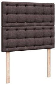 Κρεβάτι Boxspring με Στρώμα Σκούρο Καφέ 120x190 εκ Υφασμάτινο 3291624