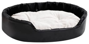 Κρεβάτι Σκύλου Μαύρο/Μπεζ 90 x 79 x 20 εκ. Βελουτέ/Συνθ. Δέρμα - Μαύρο