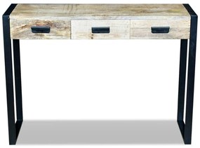 Κονσόλα Τραπέζι με 3 Συρτάρια 110x35x78 εκ. Μασίφ Ξύλο Μάνγκο - Καφέ