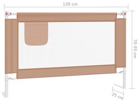 ΜΠΑΡΑ ΚΡΕΒΑΤΙΟΥ ΠΡΟΣΤΑΤΕΥΤΙΚΗ TAUPE 120 X 25 ΕΚ. ΥΦΑΣΜΑΤΙΝΗ 10218