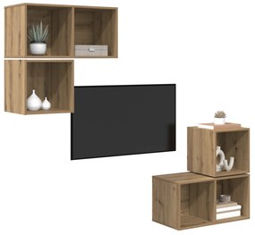 vidaXL 4 pcs artisan δρυς 37 x 37 x 72 εκ Επεξεργασμένο ξύλο