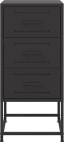 vidaXL Κομοδίνο Μαύρο 36x39x78 εκ. από Χάλυβα