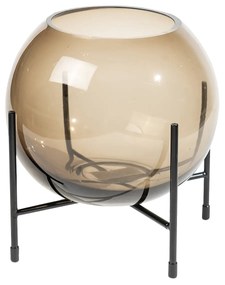 Vase DOME DECO 20cm με σιδερένια βάση V2-G426-GR