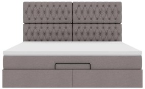 vidaXL Οθωμανικό κρεβάτι με στρώμα Taupe 160x200cm ύφασμα