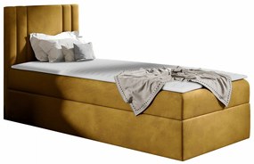 Κρεβάτι continental Baltimore 179, Μονόκλινο, Continental, Κίτρινο, 90x200, Ταπισερί, Τάβλες για Κρεβάτι, 92x208x103cm, 65 kg, Στρώμα: Ναι