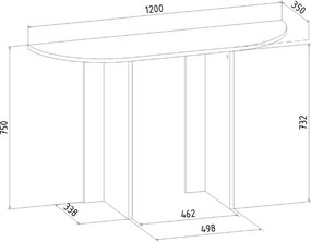 Κονσόλα Cortado Megapap χρώμα καρυδί 120x35x75εκ.