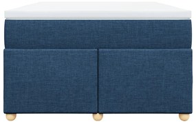 vidaXL Κρεβάτι Boxspring με Στρώμα Μπλε 120x200 εκ. Υφασμάτινο