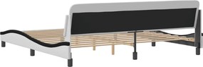 vidaXL Πλαίσιο Κρεβατιού Dover Λευκό/Μαύρο 200x200εκ.Συνθ. Δέρμα