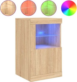 vidaXL Nτουλάπι Βοηθητικό με Φώτα LED Sonoma Δρυς Επεξεργασμένο Ξύλο