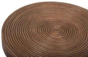 Τραπεζάκι σαλονιού Βοηθητικό CIRCE Φυσικό Rattan σε Καφέ Φ40x45,5Υεκ. 40x40x45.5 εκ.