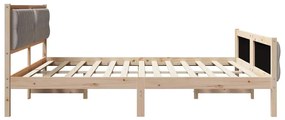 vidaXL Σκελετός Κρεβατιού Taupe 200 x 200 cm Στερεά ξυλεία πεύκου