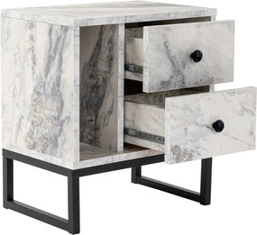 Κομοδίνο Μάρμαρο Freesia / Μαύρο MIVAS 45,2x29,5x50