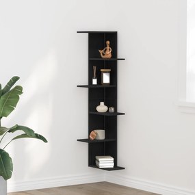 vidaXL Γωνιακό Ράφι Μαύρο Δρυς 36,5x36,5x140 εκ. Επεξεργασμένο Ξύλο