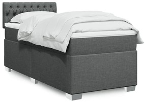 vidaXL Κρεβάτι Boxspring με Στρώμα Σκούρο Γκρι 80x200 εκ. Υφασμάτινο