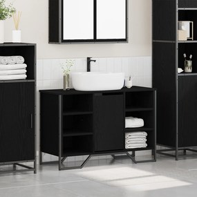 vidaXL ντουλάπα σιντριβανιού  Μαύρη Δρυς 91x35x60 εκ Επεξεργασμένο Ξύλο