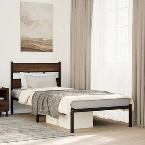 Σκελετός Κρεβατιού Χωρίς Στρώμα Καφέ Δρυς 75x190 εκ.