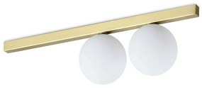 Φωτιστικό Οροφής - Πλαφονιέρα Binomio 328447 55,7x12x15cm 2xG9 4W Brass-White Ideal Lux