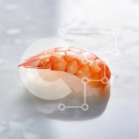 Σετ των 2 Intra Συλλεκτικό Ξύλινο Παζλ Plywood 4mm - Σούσι με γαρίδες σε ελαφριά επιφάνεια Σε Ξύλινο Κουτί - Διαστάσεις: 10x10 cm – 25 κομμάτια