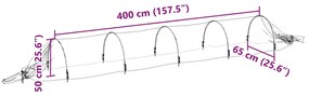 Τούνελ Καλλιέργειας Λαχανικών με Δίχτυ 1,5x5μ. Υαλοβάμβακας/PP - Λευκό