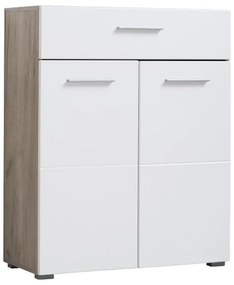 Koμότα - Μπουφές Beny 2K1F Γκρί Δρύς - Λευκή Λάκα 79x35x97,5 εκ. 79x35x97.5 εκ.