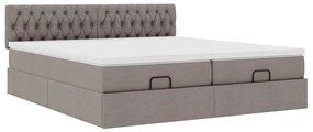 vidaXL Οθωμανικό κρεβάτι με στρώματα Taupe 160x200cm ύφασμα