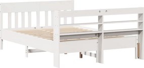vidaXL Σκελετός Κρεβ. Χωρίς Στρώμα Λευκό 150x200 εκ Μασίφ Πεύκο
