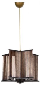 Φωτιστικό Οροφής C7485 Μαύρο - Χρυσό - Φυσικό Bamboo 30x71Υεκ. 30x30x71 εκ.